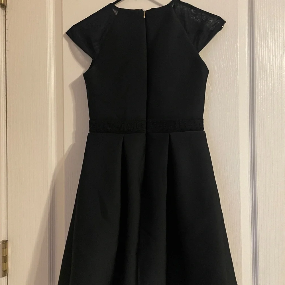 Ted Baker Black‎ Satin Formal Girls Dress 11 Preppy Party Classic Holiday